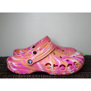 Crocs Baya Marbled Clog Papaya/Multi Tie-Dye (Orange, Pink, White) M 12, W 14